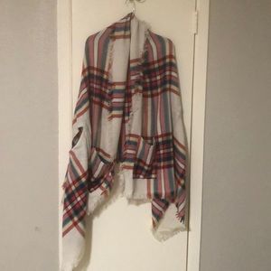 Blanket scarf pancho